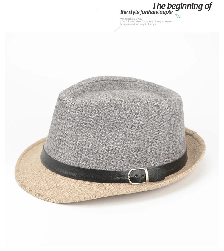 New Style Leather Belt Flax Bowler Hat Adult Fedora Hat England Billycock Beach College Style Straw Hat Wholesale