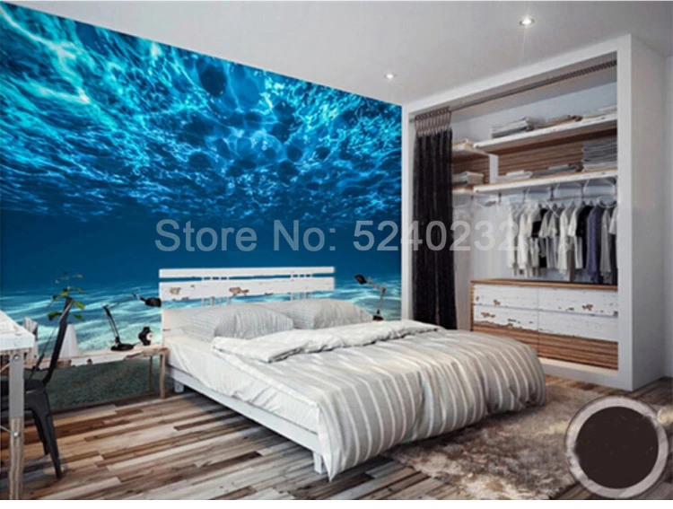 Пользовательские Настенные обои Океан Глубокий морской пейзаж фреска спальня гостиная фоны для фотосъемки для стен 3D