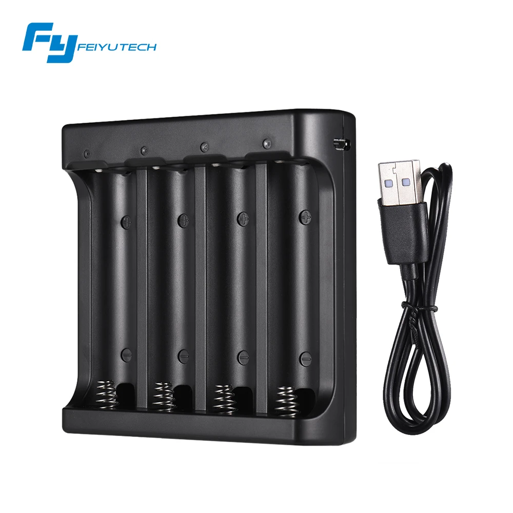 

FeiyuTech AK Series Smart Battery Charger 4 Slots with LED Light for 18650 Rechargeable Li-ion Batteries with USB Cable