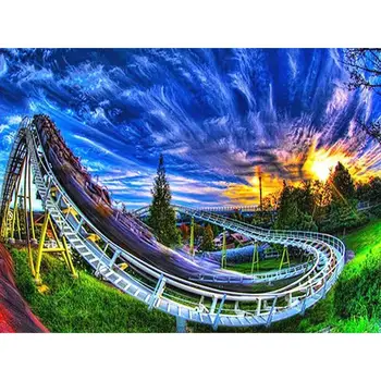

Diamond Painting DIY 5D Rhinestone roller coaster Embroidery Art Decor Gifts Kits Art