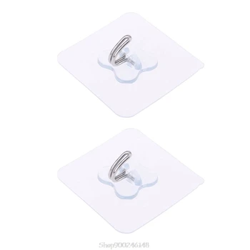 

2pcs Self Adhesive Wall Hangers Towel Picture Photo Frame bag Power Strip Holder Hooks Hang Bathroom Kitchen Accessories S19 20