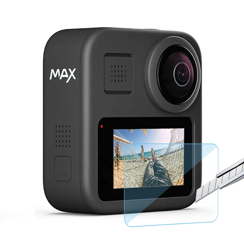 Крышка объектива+ Защитная пленка из закаленного стекла 9H для ЖК-экрана HD набор из 4 предметов для GoPro Max Black аксессуары для экшн-камеры