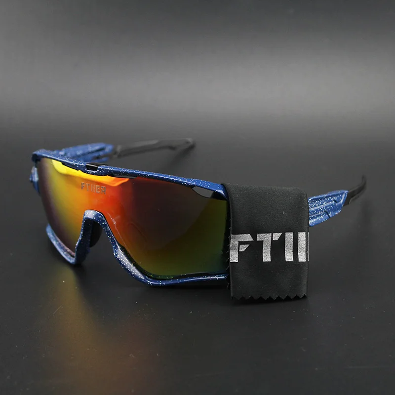 Очки для велоспорта с 5 линзами, мужские очки для горного велосипеда, очки для велоспорта TR90, спортивные поляризованные солнцезащитные очки для спорта на открытом воздухе - Цвет: Starry sky