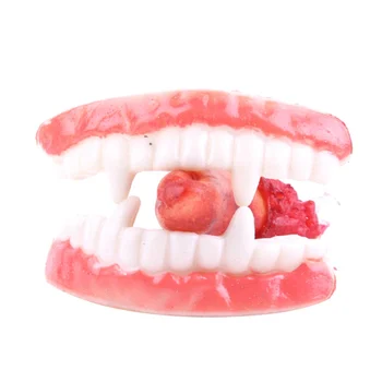 

Halloween Horry Funny Decoration Vinyl Glue Toys White Teeth Vampire Zombie Dance Happy Party Props