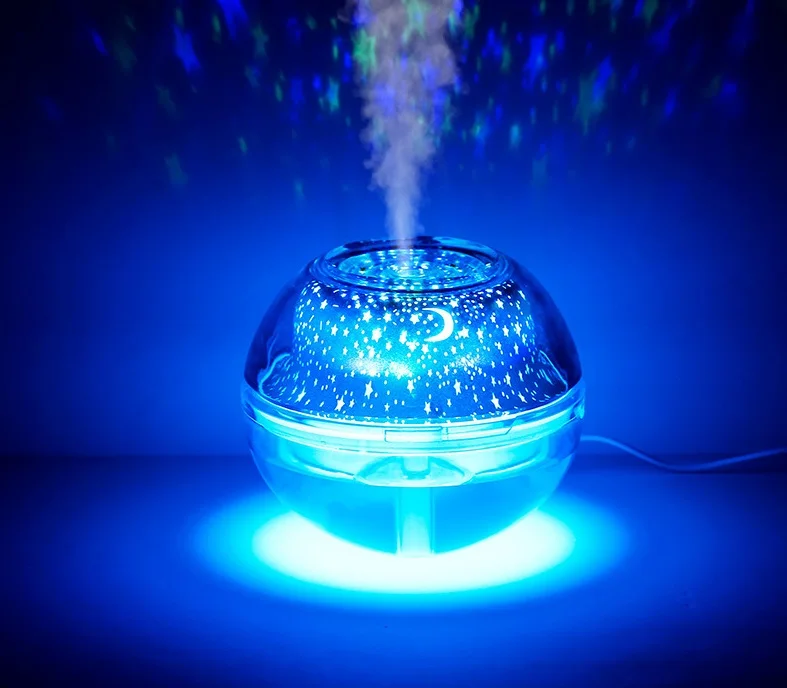 USB creative home colorful projection air purification humidifier night light crystal large capacity | Дом и сад