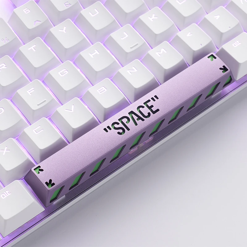 Barra de Espaço Holyoops Artesanal Keycap Anodizado Alumínio Compatível Cereja mx Interruptores Preto Laranja Roxo Verde 6.25u Cnc - Imagem 3