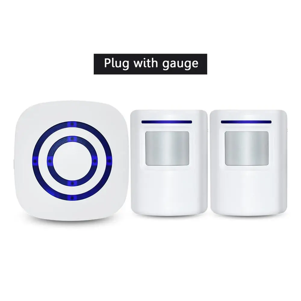 

White Smart Doorbell Wireless Doorbell 32 Tune Songs 1 button 2 receiver EU US Plug