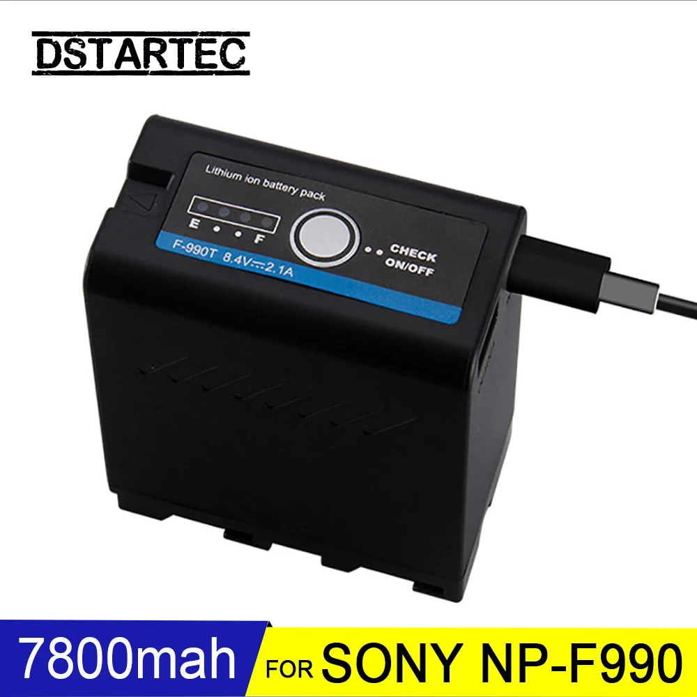 

DStartec NP-F990 7800mAh Camera Battery For Sony NP-F550 NP-F570 F530 F730 F930 F950 F960 NEX-EA50 DSR-PD198P Power Bank Battery