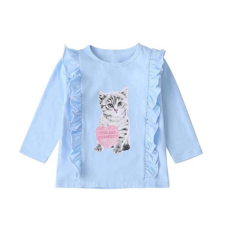 

Autumn Toddler Kids Baby Girls Cotton Tshirt Long Sleeve Solid Tops Spring Autumn Girls Basic Tee Shirt