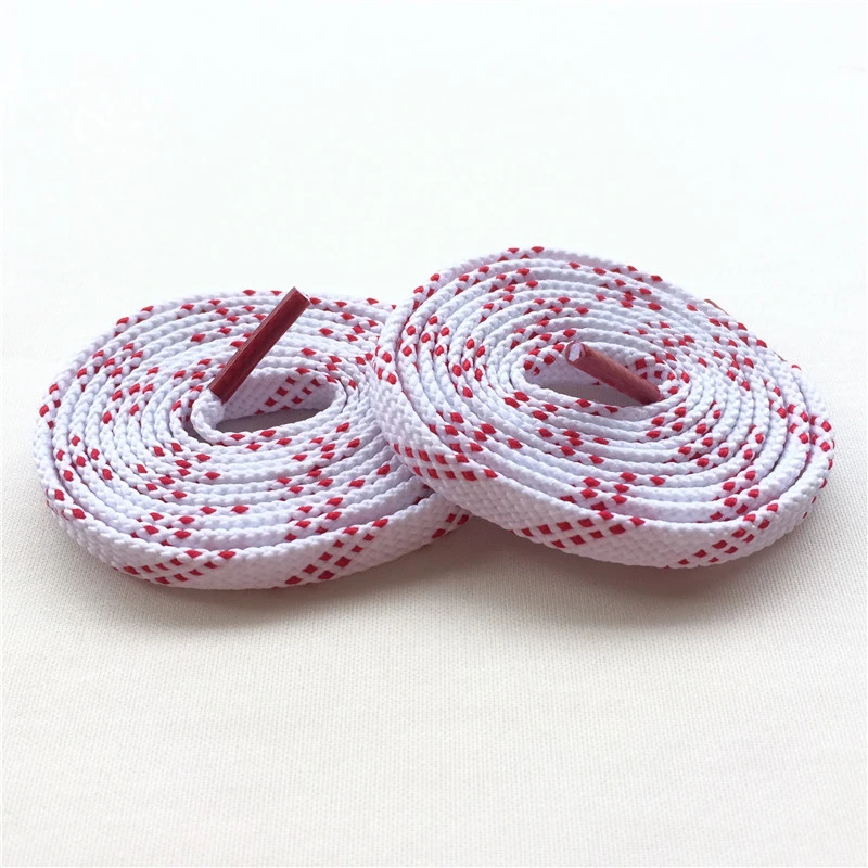 

Coolstring New Running Shoelaces Flat White and Red Striped Polyester Leisure Fabric Shoelace as Birthday Gift