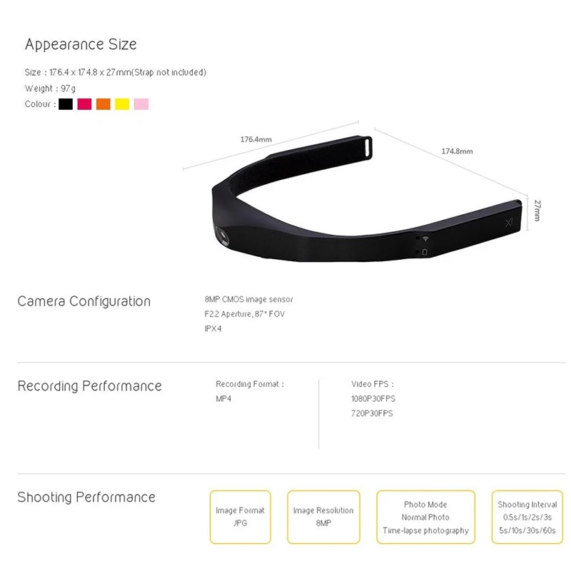 Wearable Video Action Camera 1080P HD Headset FPV Camera Sports Cam Digital Camcorder with WiFi Cam Camera