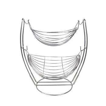 

2 Tier Fruit Basket Desktop Display Stand Vegetables Easy Clean Draining Home Save Space Kitchen Organizer Food Storage