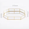 Golden Mirror Tray Cosmetic Container Jewelry Organizer Case Bathroom Storage Lipstick Necklace Desktop pantry organizer cake 5