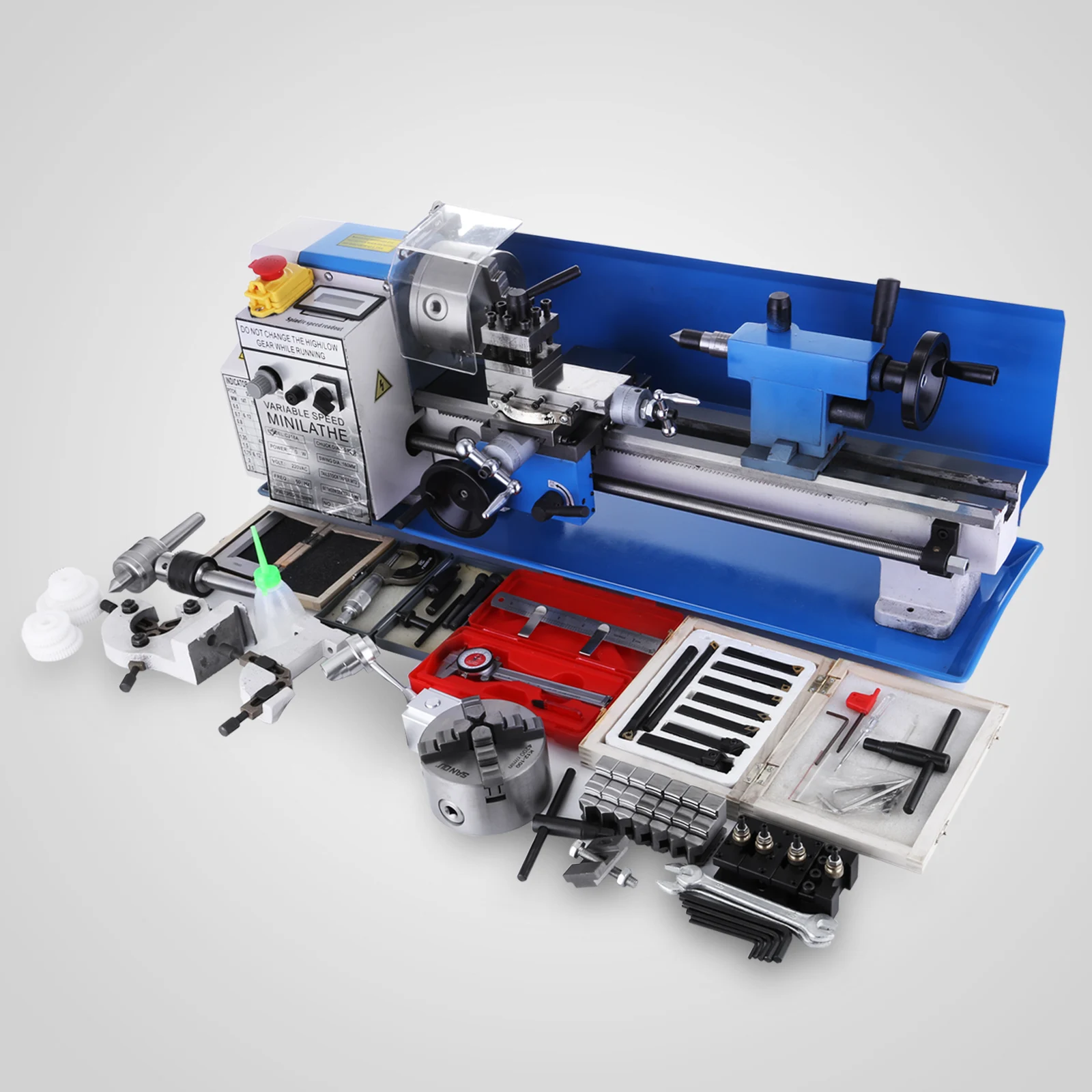 Mini Metal Lathe Machine 0-2500 RPM Variable Speed Bench Top Benchtop Wth 4" 3-jaw Chuck For Wood Turning | Инструменты