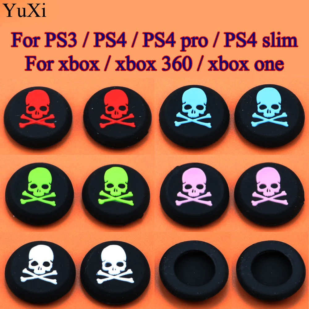YuXi 1 шт. для контроллера Sony PS2 PS3 PS4 Xbox One/360 силиконовые колпачки протектор черепа