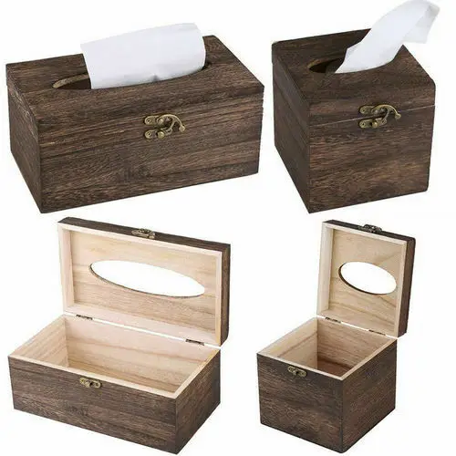 

Retro Wooden Tissue Paper Box Toilet Case Cover Case Napkin Holder Bar Home Decor Christmas Decorations For Hom