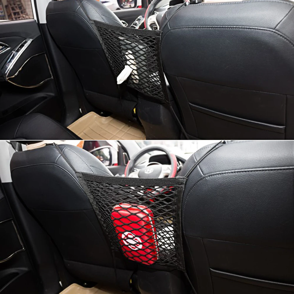 Car Storage Net Bag Organizer Holder Mesh Seat Back Hanging Trunk Luggage Hooks String Kit Off Road 4x4 Truck Auto Accessories