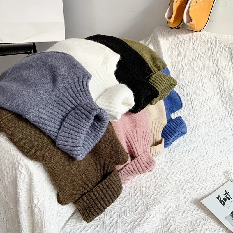 Winter Turtleneck Sweater Men Warm Fashion Solid Color Casual Knit Sweaters Men Loose Long Sleeve Pullover Male Sweter Clothes