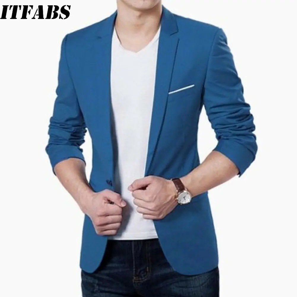 New Stylish Men's Smart Casual Blazer Slim Fitness Formal One Button Suit Classic Male Fashion Spring Summer Coat Tops M-3XL New Stylish Men's Smart Casual Blazer Slim Fitness Formal One Button Suit Classic Male Fashion Spring Summer Coat Tops M-3XL