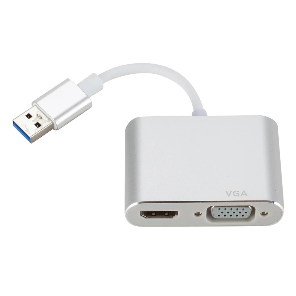 USB к HD сплиттер VGA адаптер для ПК ноутбука USB3.0 высокое Скорость Non-задержка 2-в-1 видео переходник