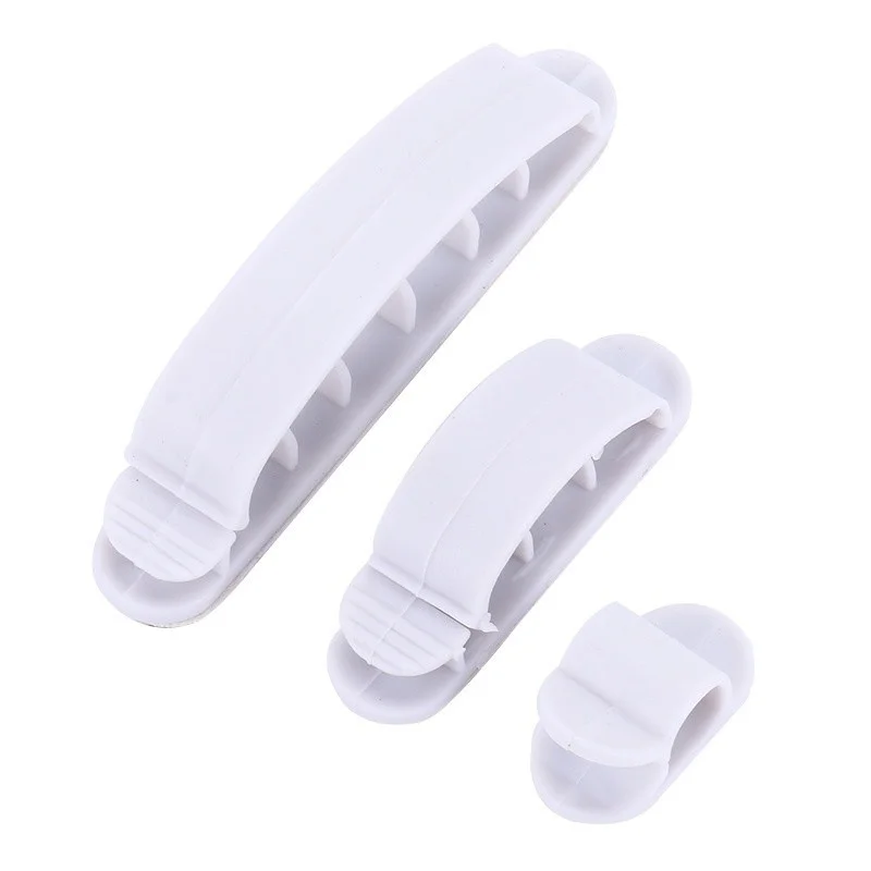 

10pcs Self-adhesive Cable Holder Clip Plastic Ties Wire Organizer clamp Fastener for power cords USB charging cables protection