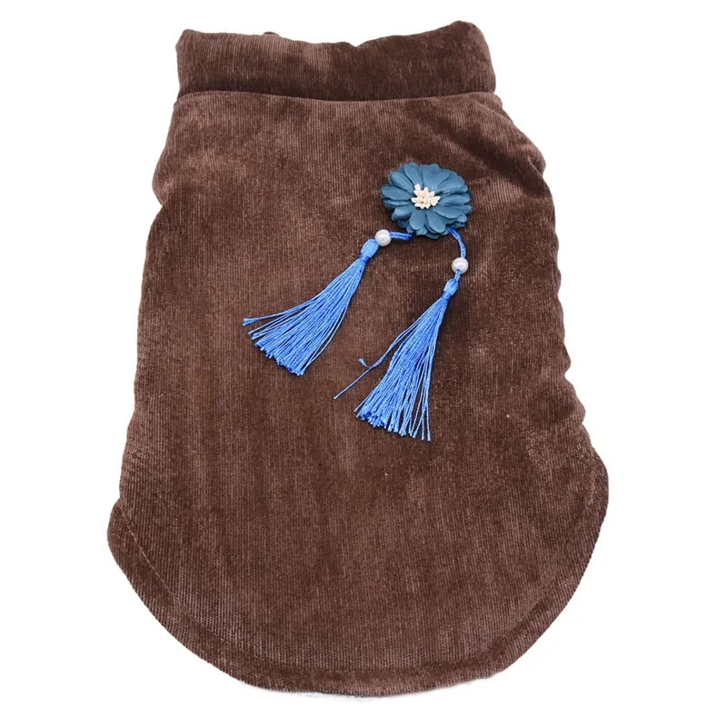 Brown Пальто для собак костюм щенок кошка одежда куртки для собак демисезонная одежда для домашних животных кордовое пальто комбинезон утепленная одежда плюшевые собаки - Цвет: Brown