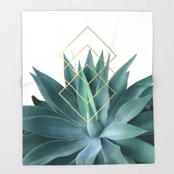 

Tropical Leaves Cartoon Throws for Sofa Cute Design Agave geometrics Blankets Christmas Decorations for Home Custom Blanket