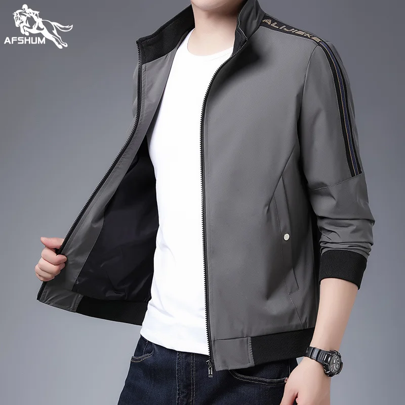 

Jacket Men size M-6XL 7XL 8XL 2020 autumn mens windbreaker Solid color jackets men coat windproof casual Business Men's coats
