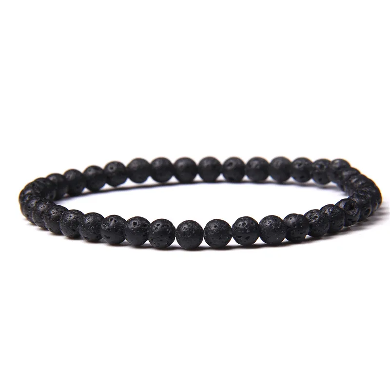 Chakra Energy Bracelet: Natural Agate & Onyx Beaded Stretch Jewelry