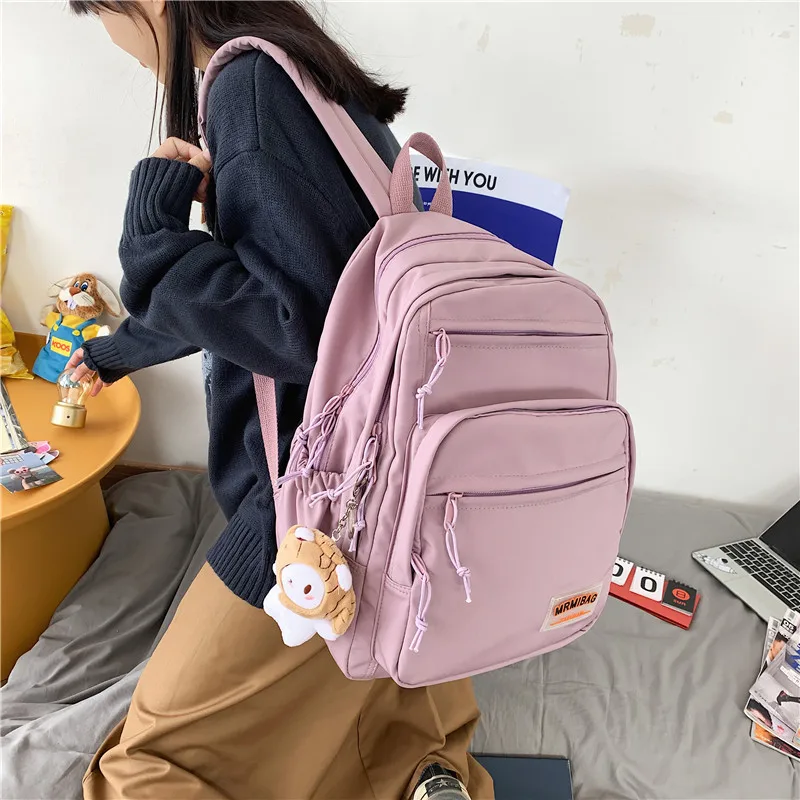 Kawaii Nylon Pastel Large College Backpack - Limited Edition