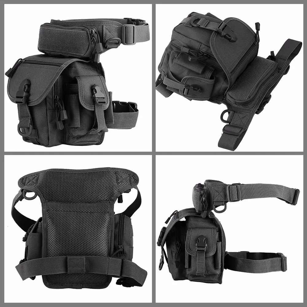 Molle, сумка для ног, военная, 1000D, нейлоновая, водонепроницаемая, мужская, тактическая, поясная сумка, для ног, для путешествий, для походов, охоты, кемпинга, велоспорта