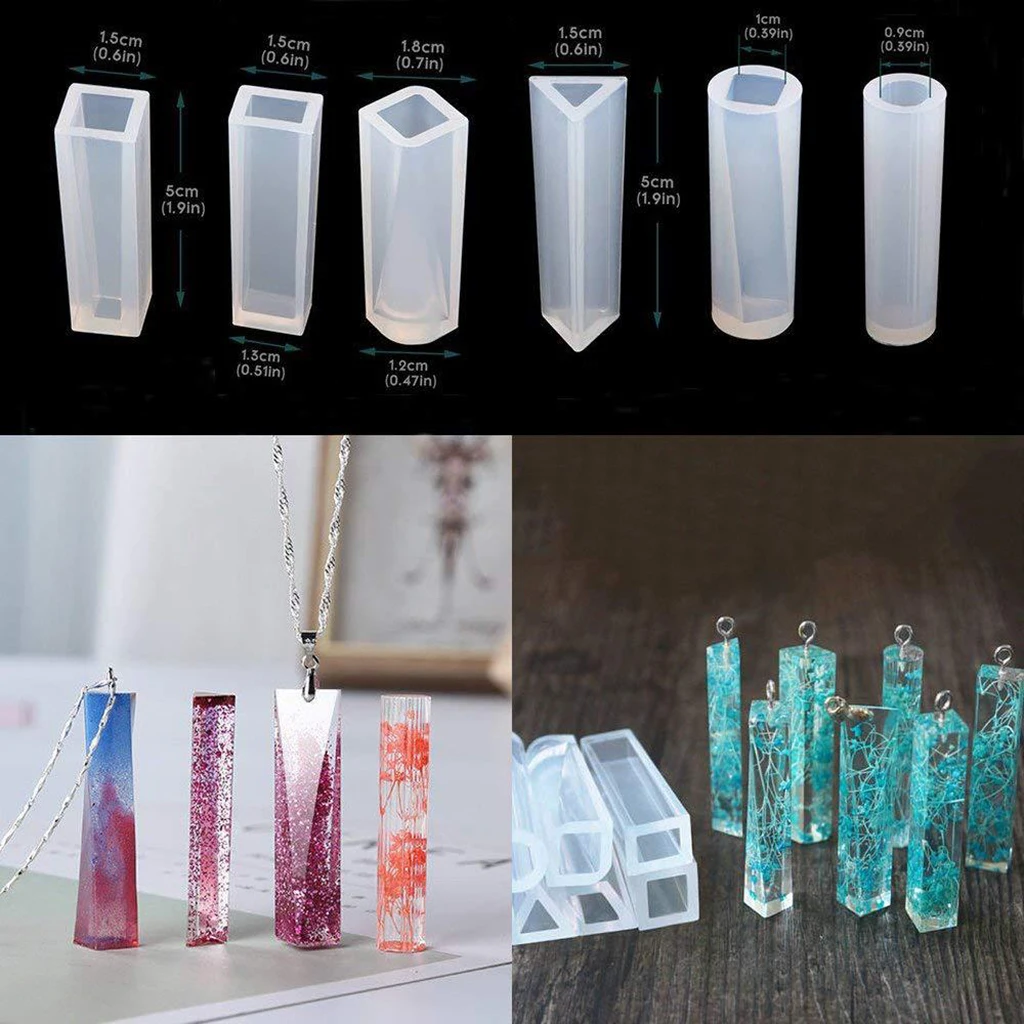 Clear Silicone Mold Set for Making Jewelry Pendant Necklace Earrings DIY Resin Mould