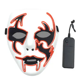 

Halloween LED Mask Purge Scary Cosplay Costume Rave DJ Party Light Up Masks Glow In Dark Masquerade Supplies QX2D
