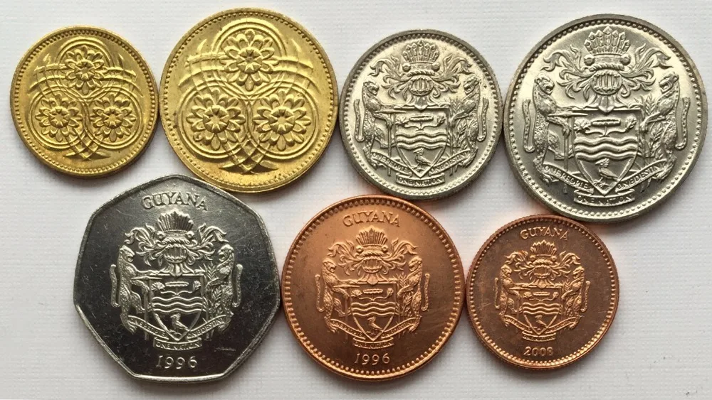 

7 PCS Set Guyana ,100% Real Genuine Commemorative Coin,Original Collection