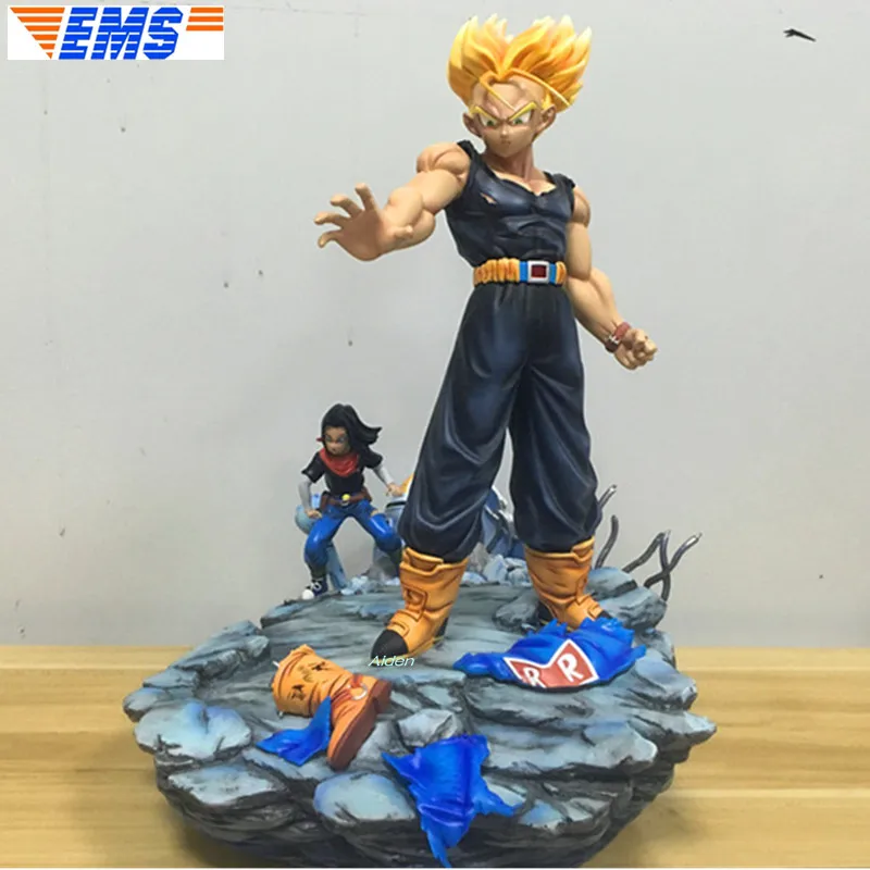

14" Dragon Ball Z Statue Super Saiyan Bust Torankusu VS Android 17 Full-Length Portrait Resin Action Model Toy BOX 35CM Z2797