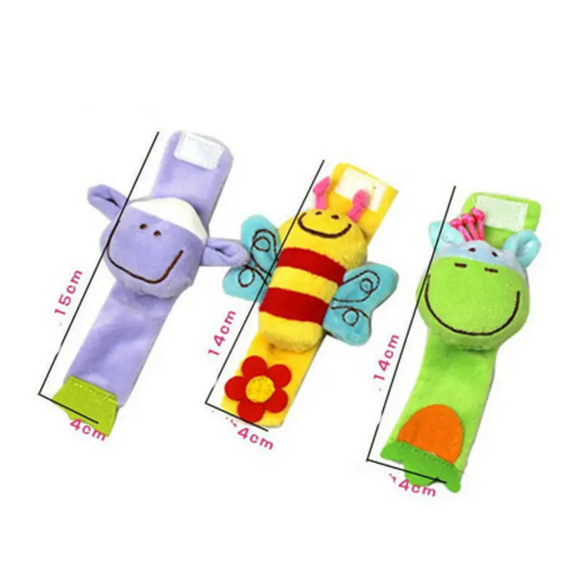 

Cute Soft Animal Rattles Toys Infant Baby Kid Plush Wrist Rattles Baby Toy Hand Wrist Bee 2020