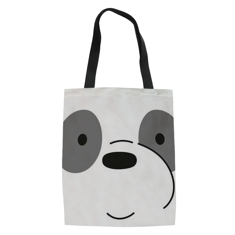 THIKIN женская сумка для покупок с принтом «три медвежонка», Холщовая Сумка-тоут для девочек-подростков, повседневные сумки на плечо, классические сумки с рисунком «Мы Голые Медведи» - Color: As Picture