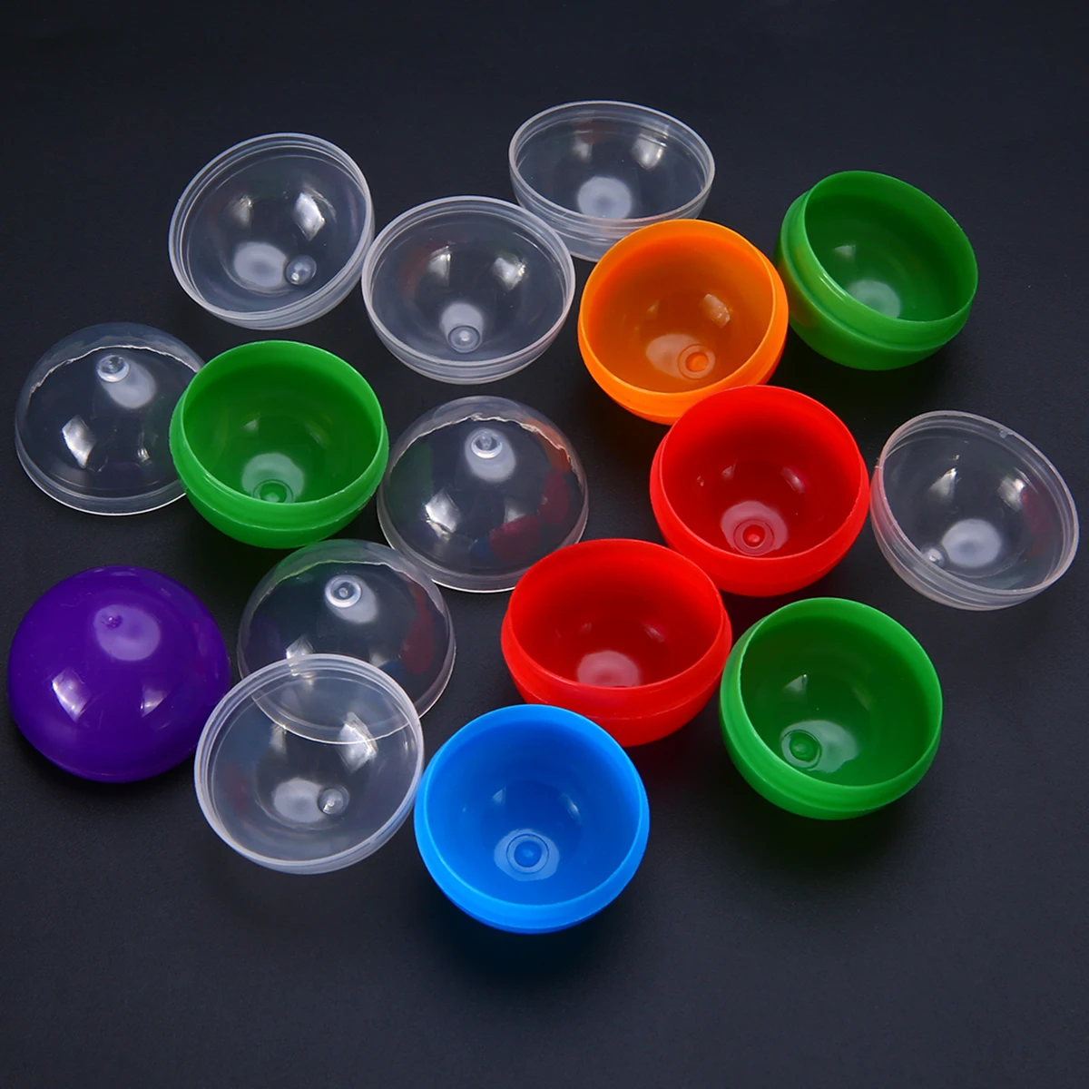 10pcs Colorful New Plastic Vending Machine Empty Round Toy Capsules Mix Color 1.2