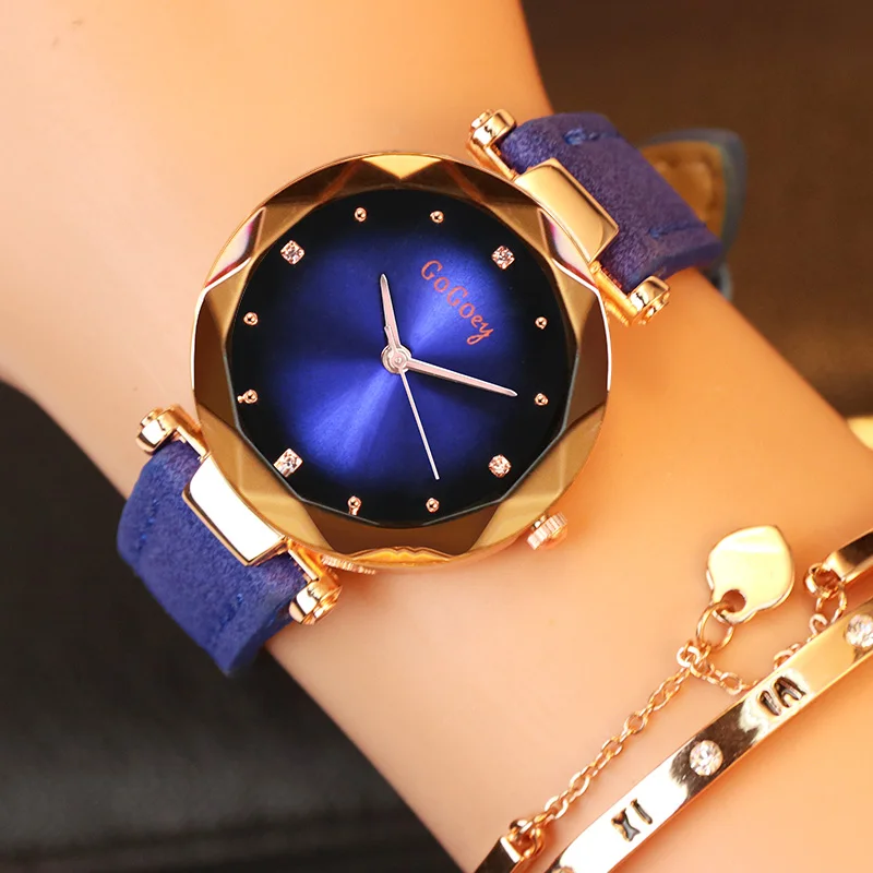 

2020 Hot Gogoey Fashion Women's Watches Luxury Crystal Ladies Watch Women Watches Casual Leather Strap Clock Zegarek Damski