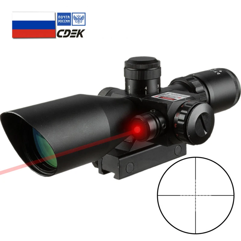 Тактический конический Оптический Прицел 2 5 10X40 с красной зеленой мил точкой крестообразный лазерный