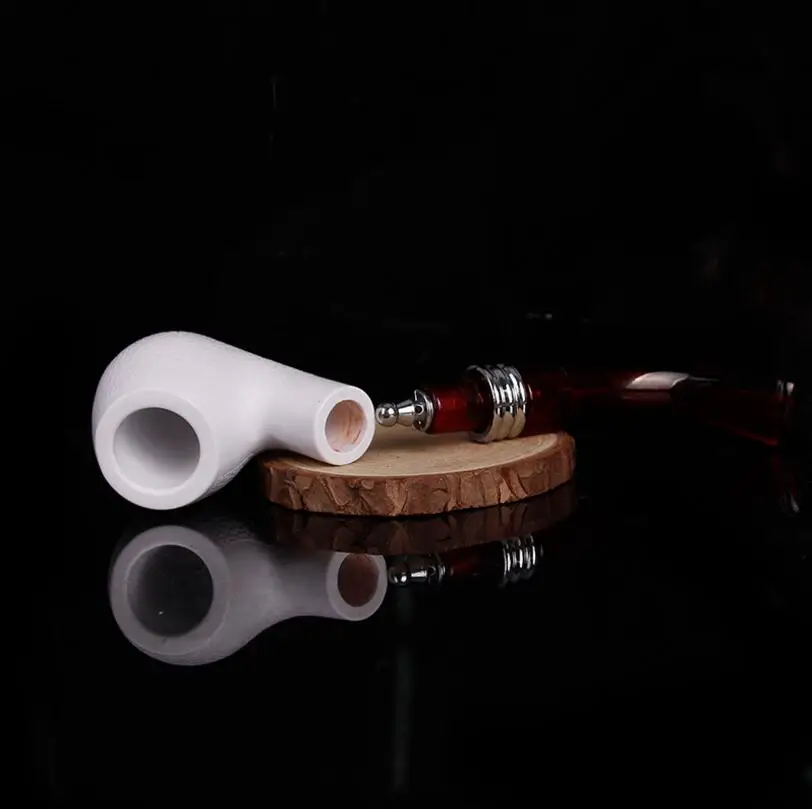 Sepiolite курительная трубка ручной работы Коричневая табачная труба классические изогнутые трубы Подарочная сигаретная трубка