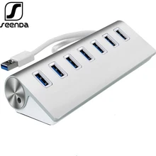 SeenDa 7 портов Алюминиевый USB 3,0 концентратор 5 Гбит/с высокоскоростной адаптер питания мульти USB 3,0 концентратор USB разветвитель для портативных ПК