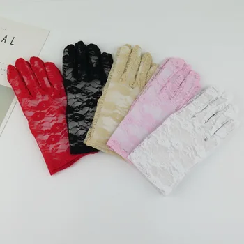 

DHL 200pair Party Sexy Dressy Gloves Lady Lace Mittens Accessories Sunscreen Summer Full Finger Girls Lace Fashion Gloves