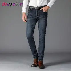 2019 новые деловые мужские классические джинсы черные летние тонкие облегающие джинсы-стретч с высокой посадкой модные обтягивающие