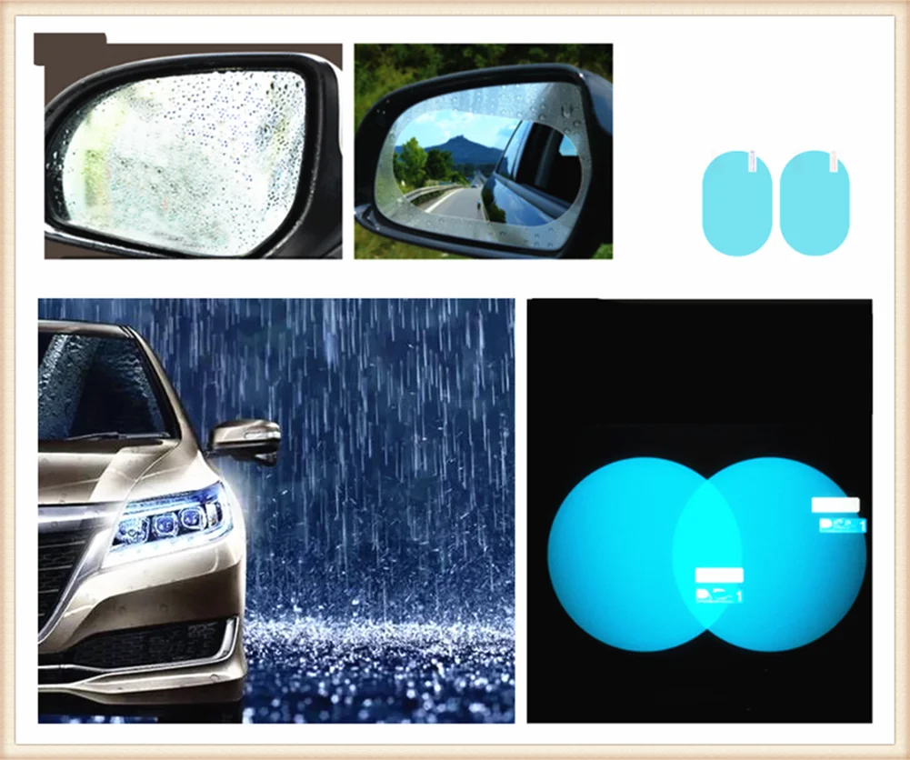 Автомобильное зеркало заднего вида дождевая пленка HD полный экран анти-туман