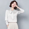 Blusas Mujer De Moda 2022 Long Sleeve Blouse Women Bow Collar Office Women Tops Pink Chiffon Blouse Womens Tops And Blouses C461 ► Photo 3/6