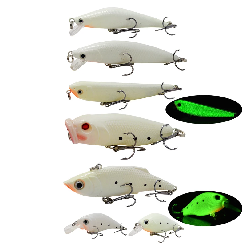 1pc x Luminous Minnow Hard Bait Artificial Bass Lures With Treble Hooks Crankbaits Pike Carp Pesca Fishing Tackle | Спорт и