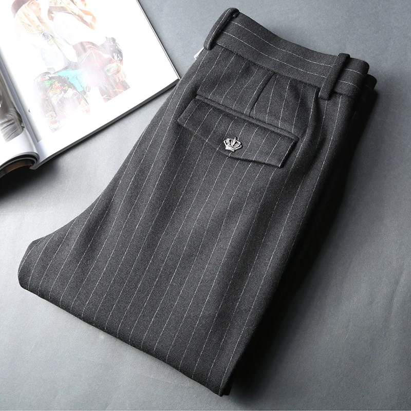 JSBDQiu dong, мужские повседневные штаны, штаны для активного отдыха, вертикальные полосы, большие размеры 4 xl, черные штаны