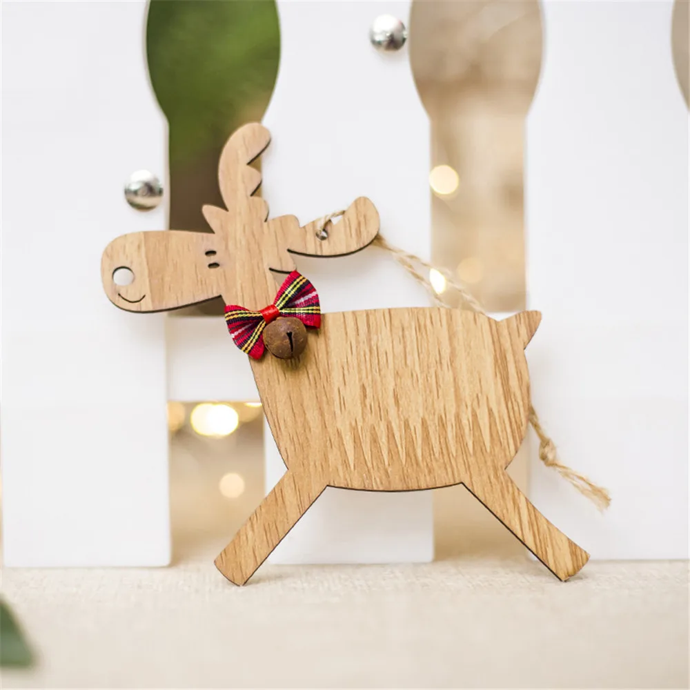 

Christmas Deer Wooden Pendants Decorations for Xmas Tree DIY Hanging Ornament Party Decor Kids Gift Kerst Natale Dropshipping #