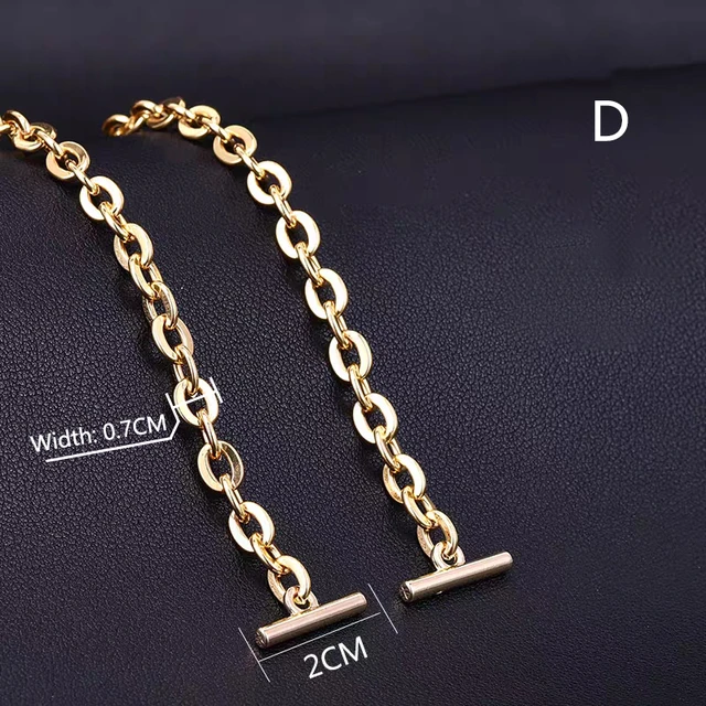 BAMADER Chain Straps High-end Woman Bag Metal Chain Fashion Bags Accessory DIY Bag Strap Replacement Luxury Brand Chain Straps Gold D 100CM